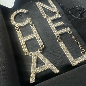 Chanel Gold and Silver Logo Earrings